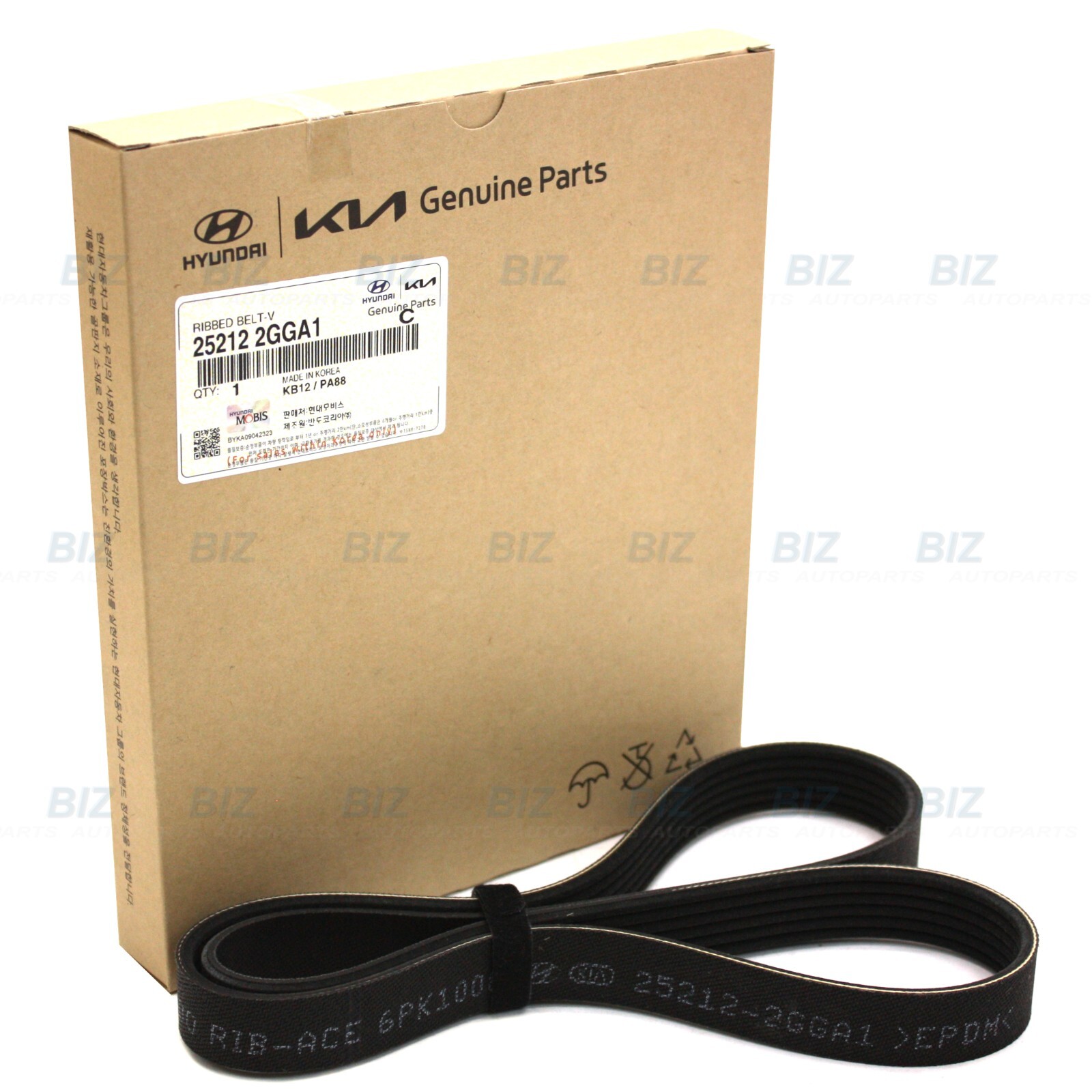 Genuine V-Belt for 2015-2022 Hyundai Kia 2.0L 2.4L Various Models 25212-2GGA1