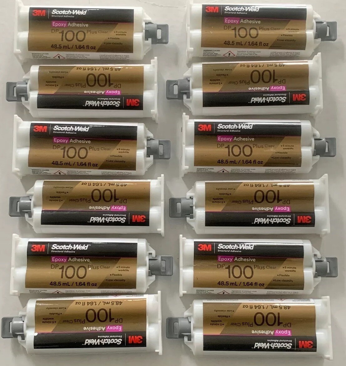 3M Scotch-Weld Epoxy Adhesive DP100 Plus Clear, 1.64 oz (Qty Of 12)