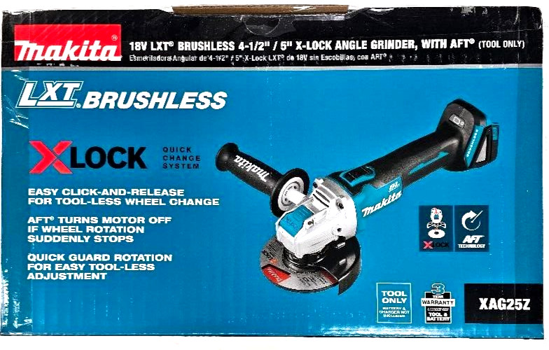 NEW IN BOX Makita XAG25Z 18V Cordless Brushless X-Lock 4.5 - 5" Grinder 18 Volt