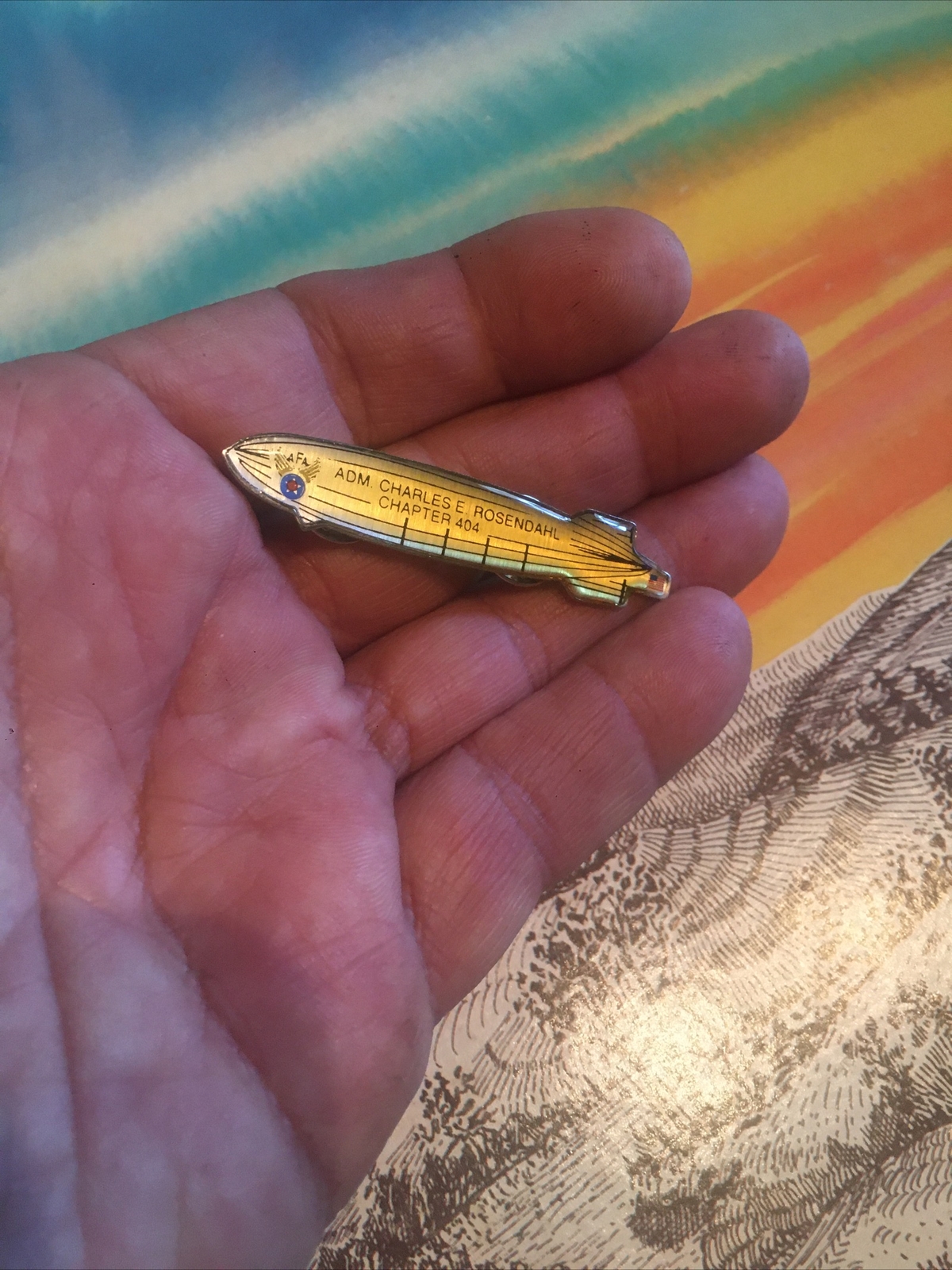 Dirigible Memorial Pin Zeppelin Shenandoah Hindenberg Vintage Antique Lakehurst