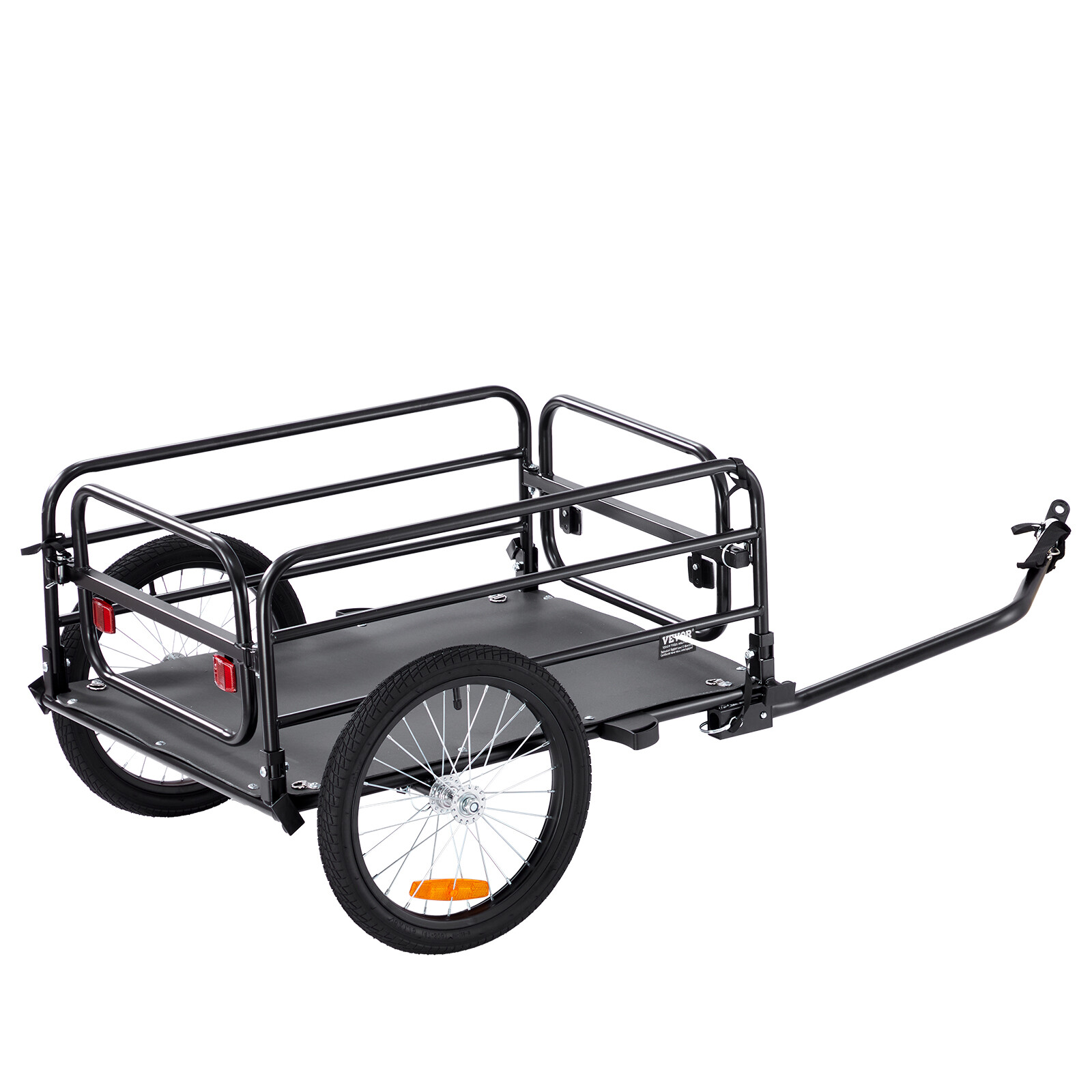 VEVOR Bike Cargo Trailer Bicycle Carrier Storage Cart 160 lbs Load Carbon Steel
