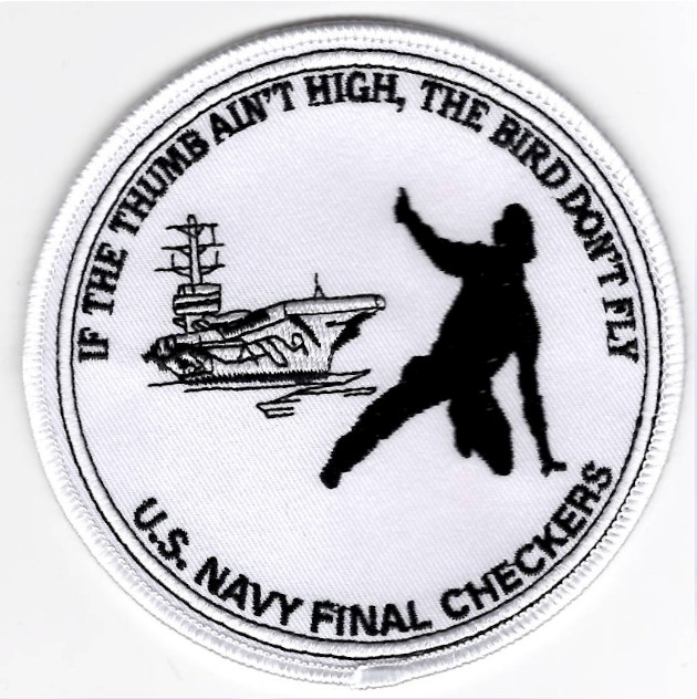 4" NAVY CVN FINAL CHECKERS EMBROIDERED JACKET PATCH