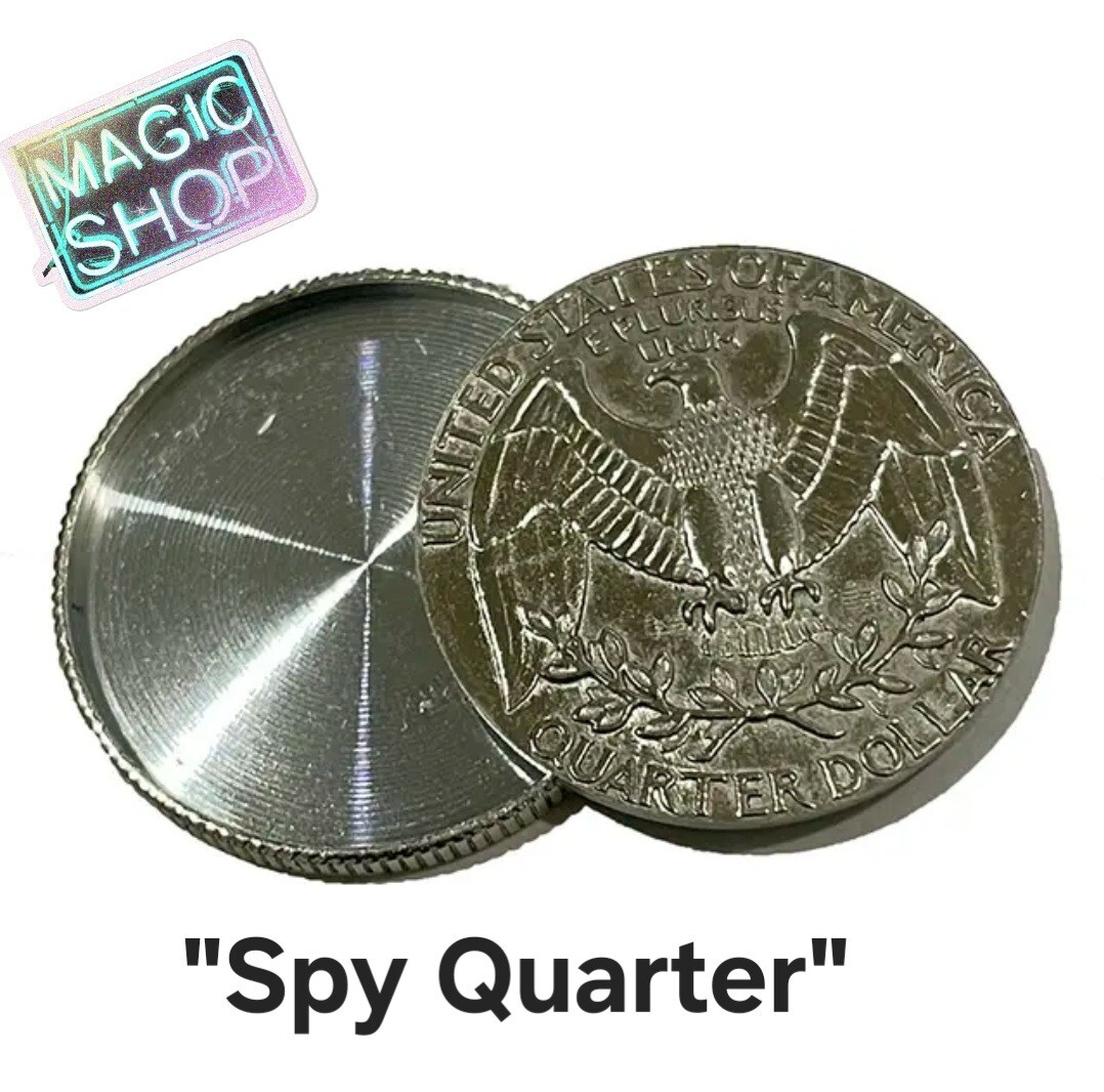 Magic Trick Spy Quarter Hollow Coin Magicians Prop T1