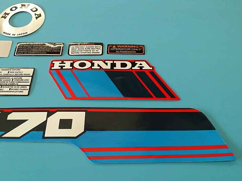 HONDA ATC70 1985 MODEL DECAL GRAPHIC SET (10 DECALS) (*#h04)