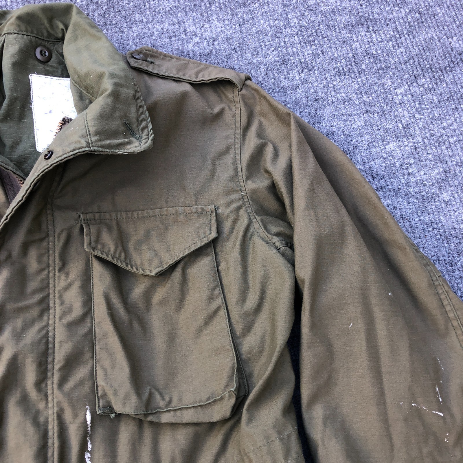 US Military Jacket Men Medium Regular OG 107 Field Coat Cold Weather Paint