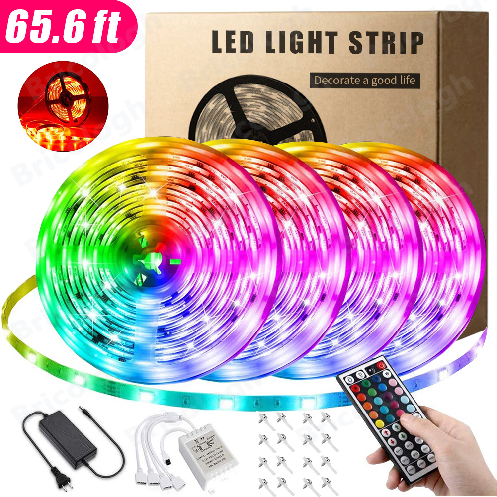 100 FT RGB Led Strip Lights Waterproof Flexible with 44 Keys Remote 12V US Power