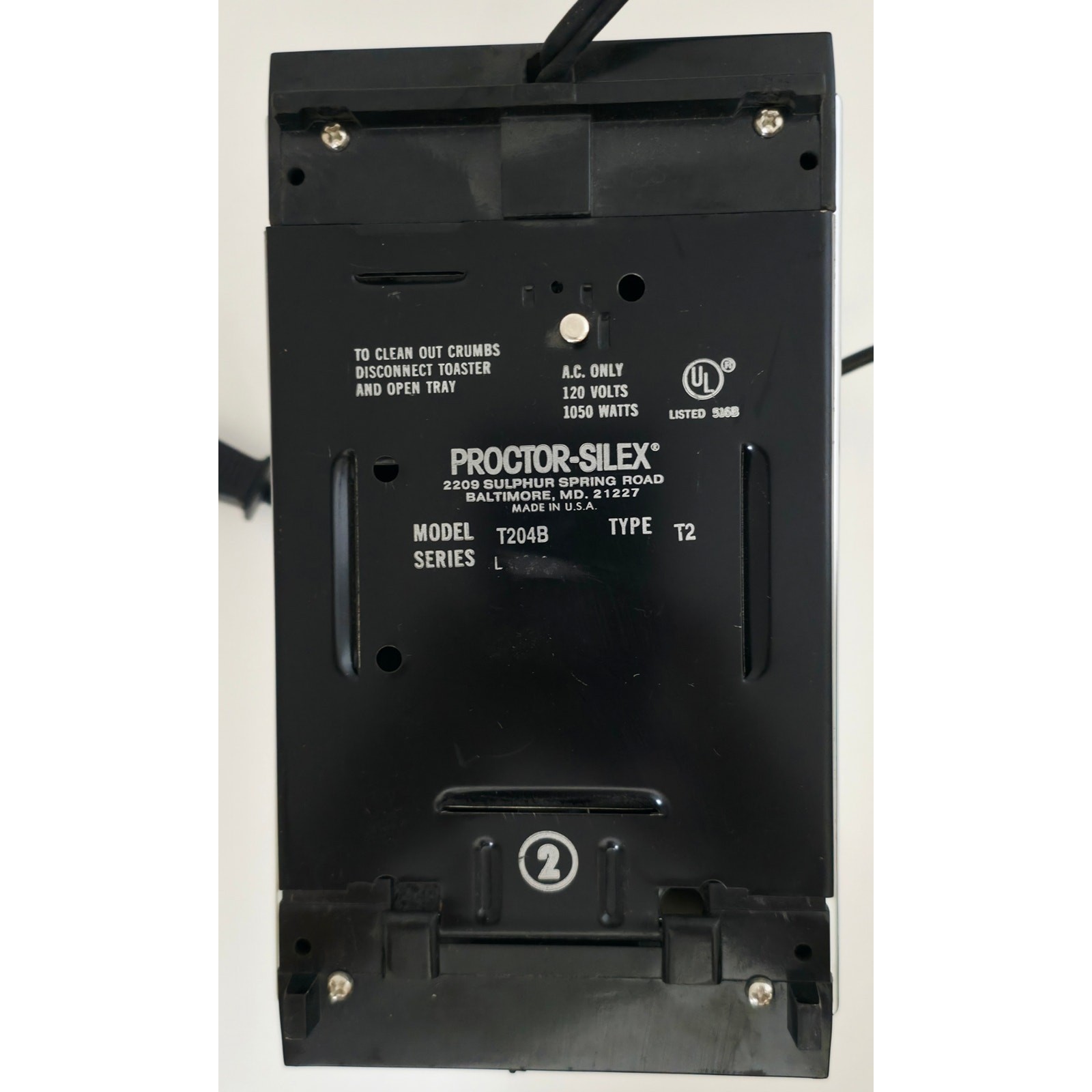 VINTAGE *PRISTINE*1980's Proctor Silex 2-Slice Toaster Chrome/Black USA