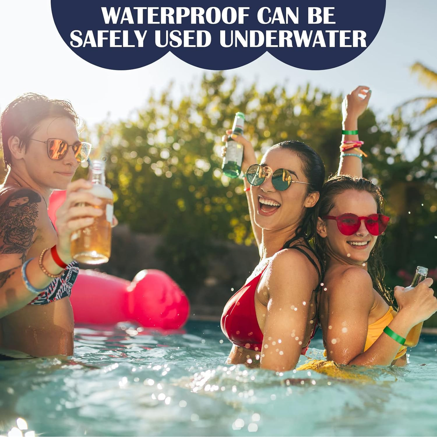 Paper Wristbands Neon Wrist Bands Waterproof Handbands for Events Lightweight Co