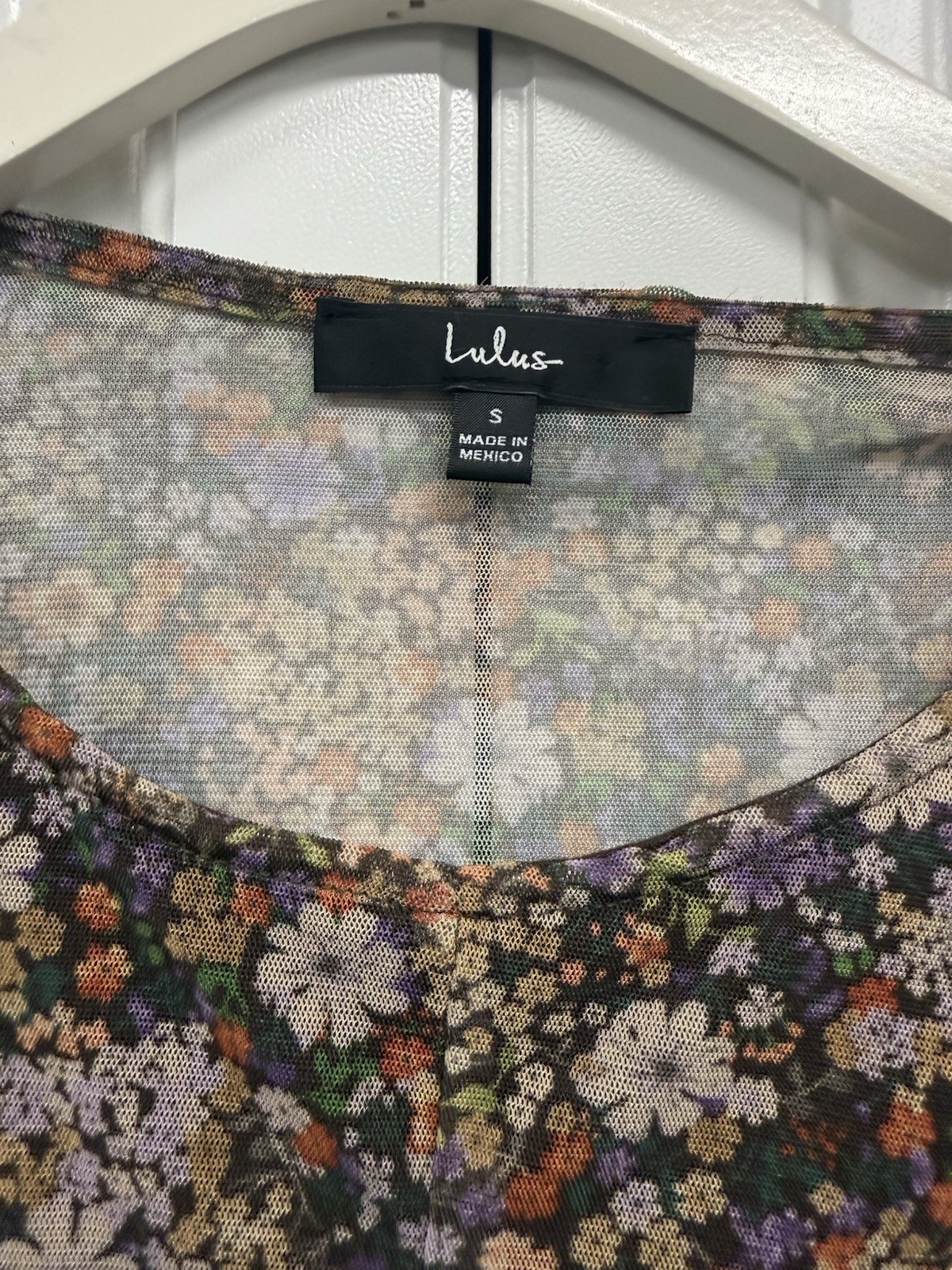 Lulus Whimsical Garden Fairy Goth Bodysuit Mesh Rutched Long Sleeve Size Small