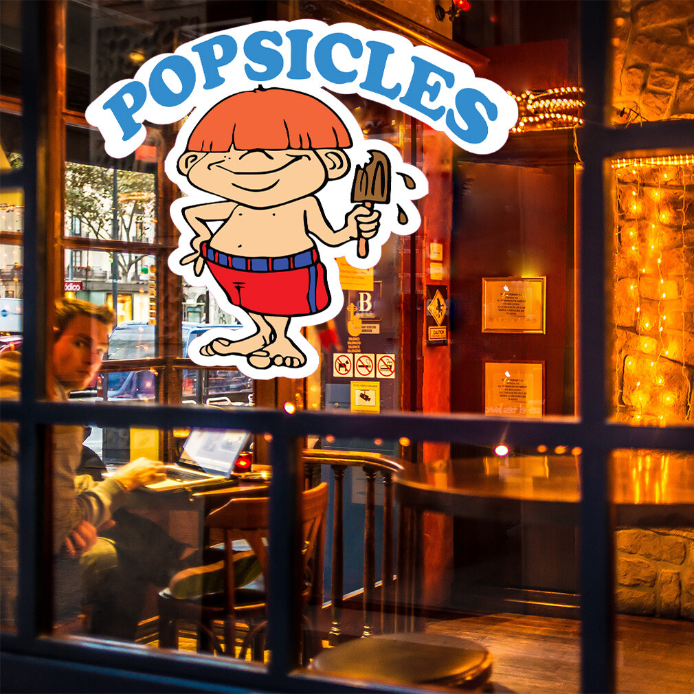 Food Truck Decals Popsicles Retail Concession Concession Sign Blue