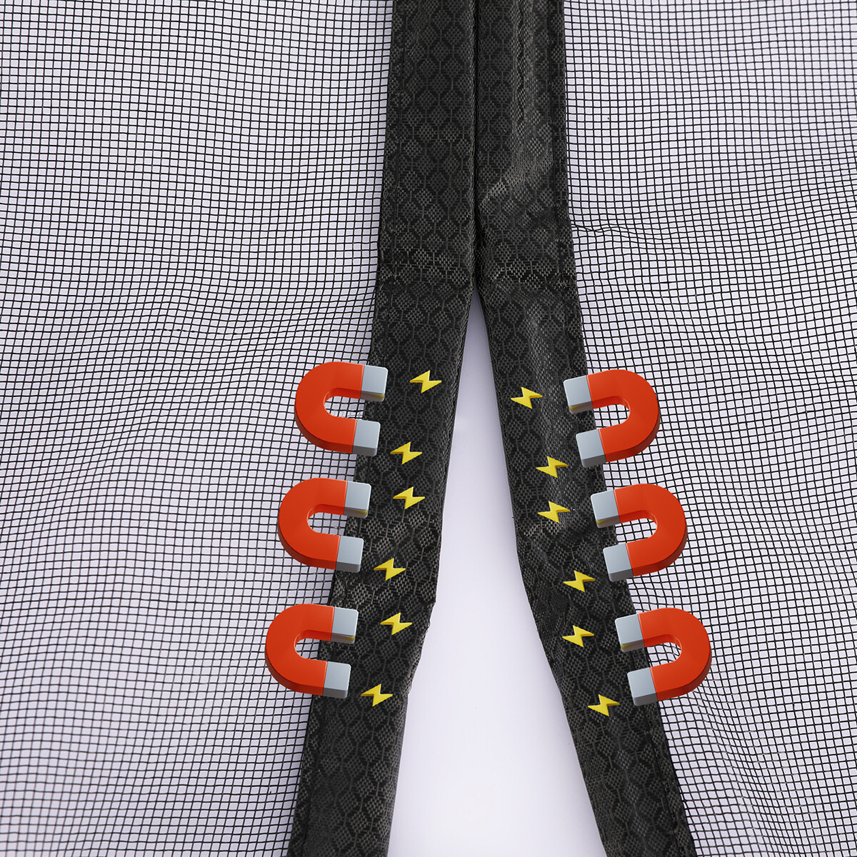 Magnetic Screen Door Mesh Curtain Heavy Duty Mosquito Net Bug Hands Free Closer