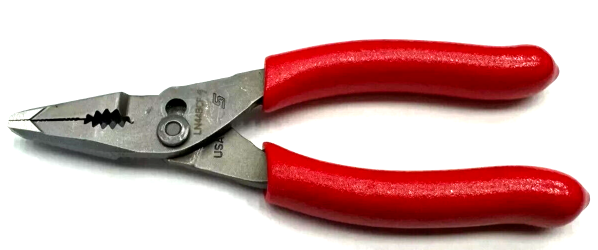 SNAP ON TOOLS USA RED 5" Soft Grip Mini Long Nose Slip Joint Pliers LN44BCF NEW