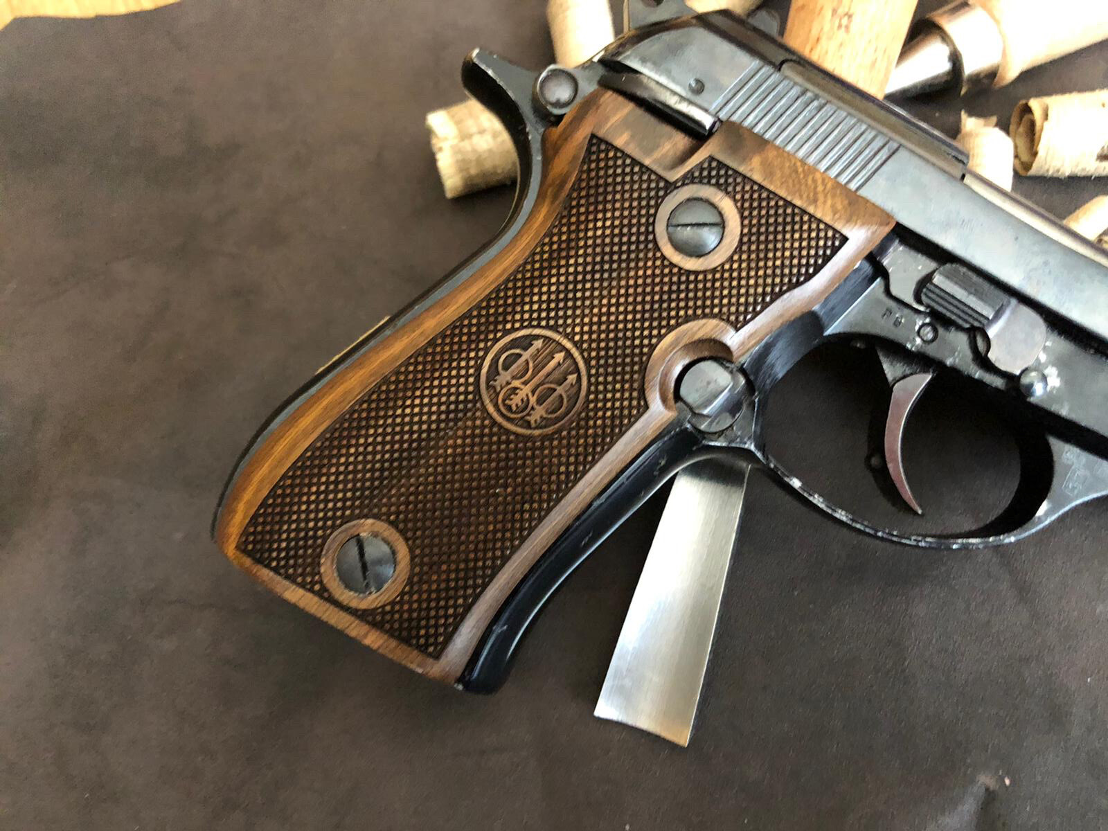 Beretta F81 81FS 81BB 81F F84 Walnut Grips Handmade. US Based Seller. Checkered