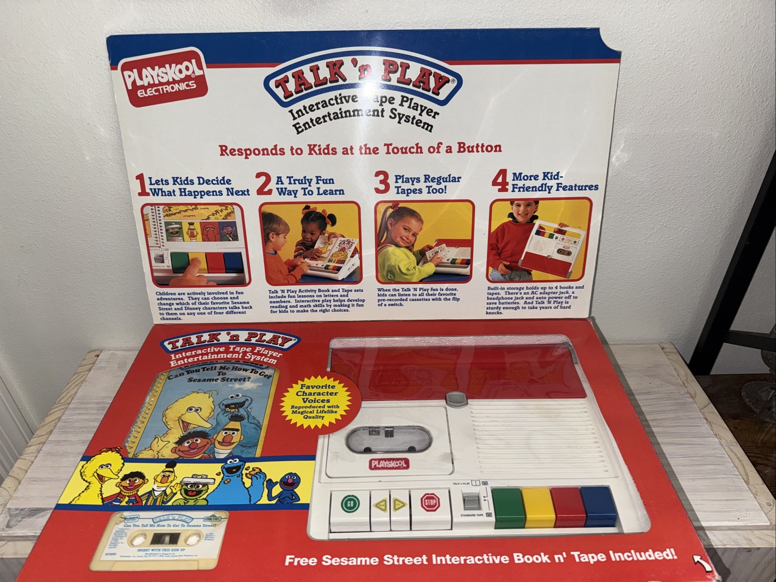 LQQK 1992 Vintage Playskool Talk 'n Play In Box COMPLETE w/ 8 Tapes 9 Books