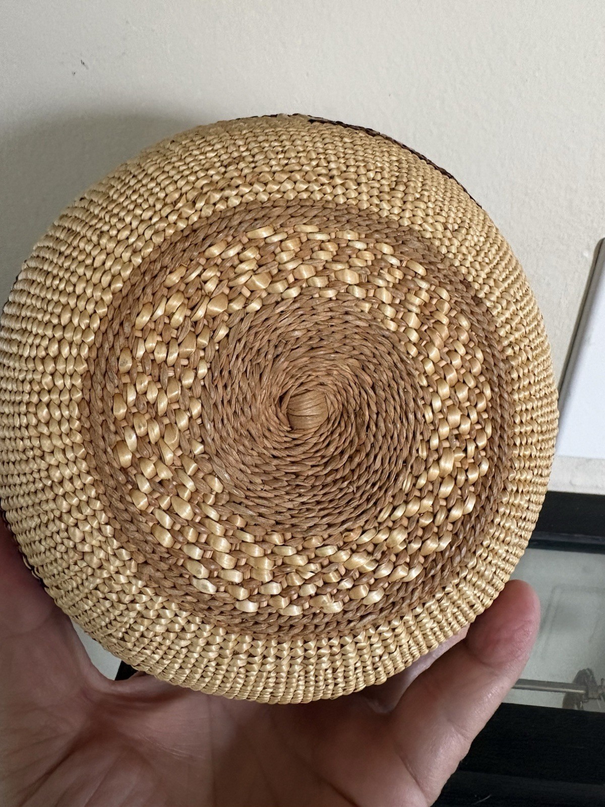 Yurok/Karuk Lidded Basket 4 1/2 x 6 1/2 Twinned Native American Museum Piece