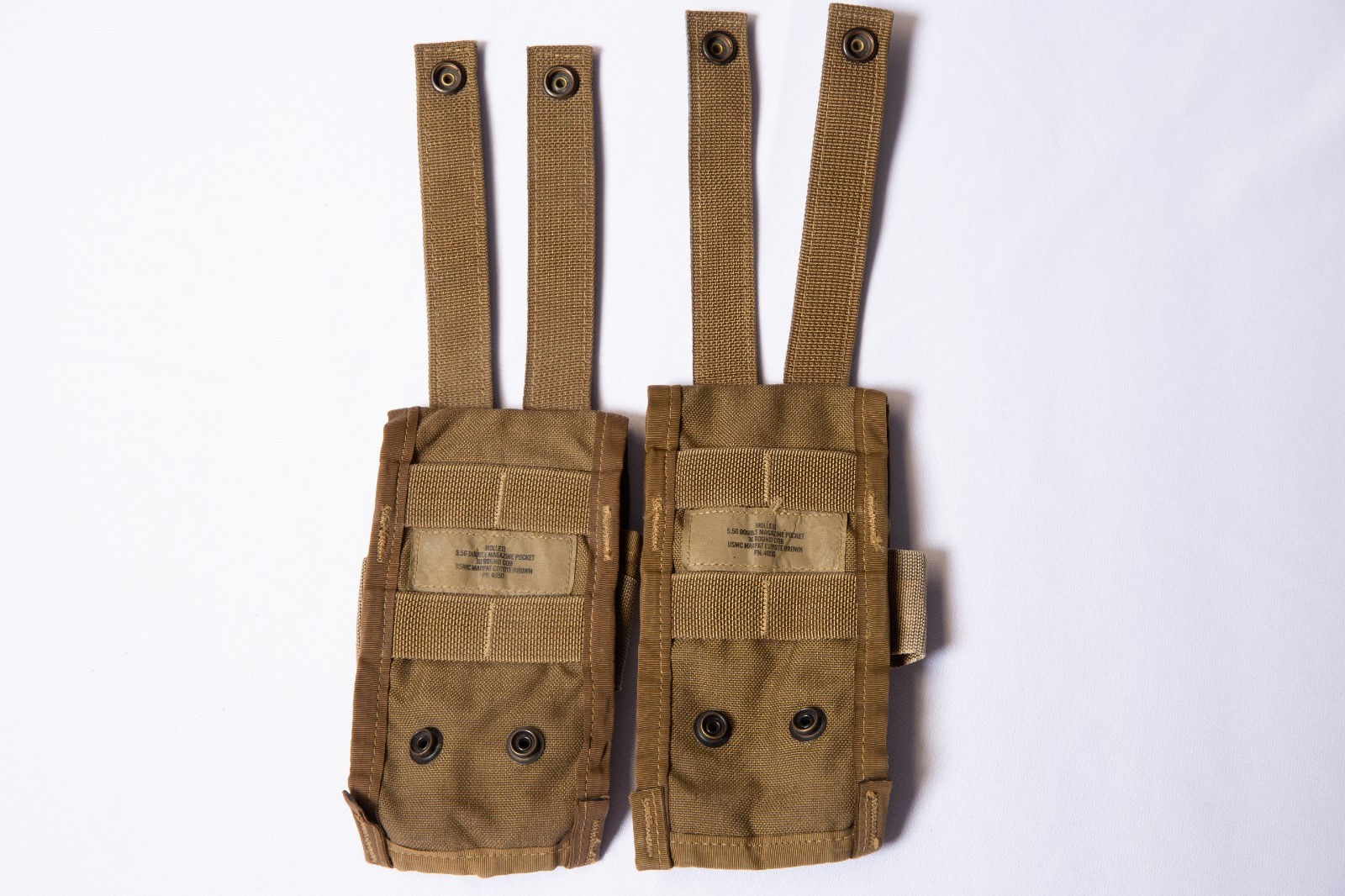 2-PACK USMC MOLLE II 5.56 Double Magazine Pocket Pouch Coyote Brown