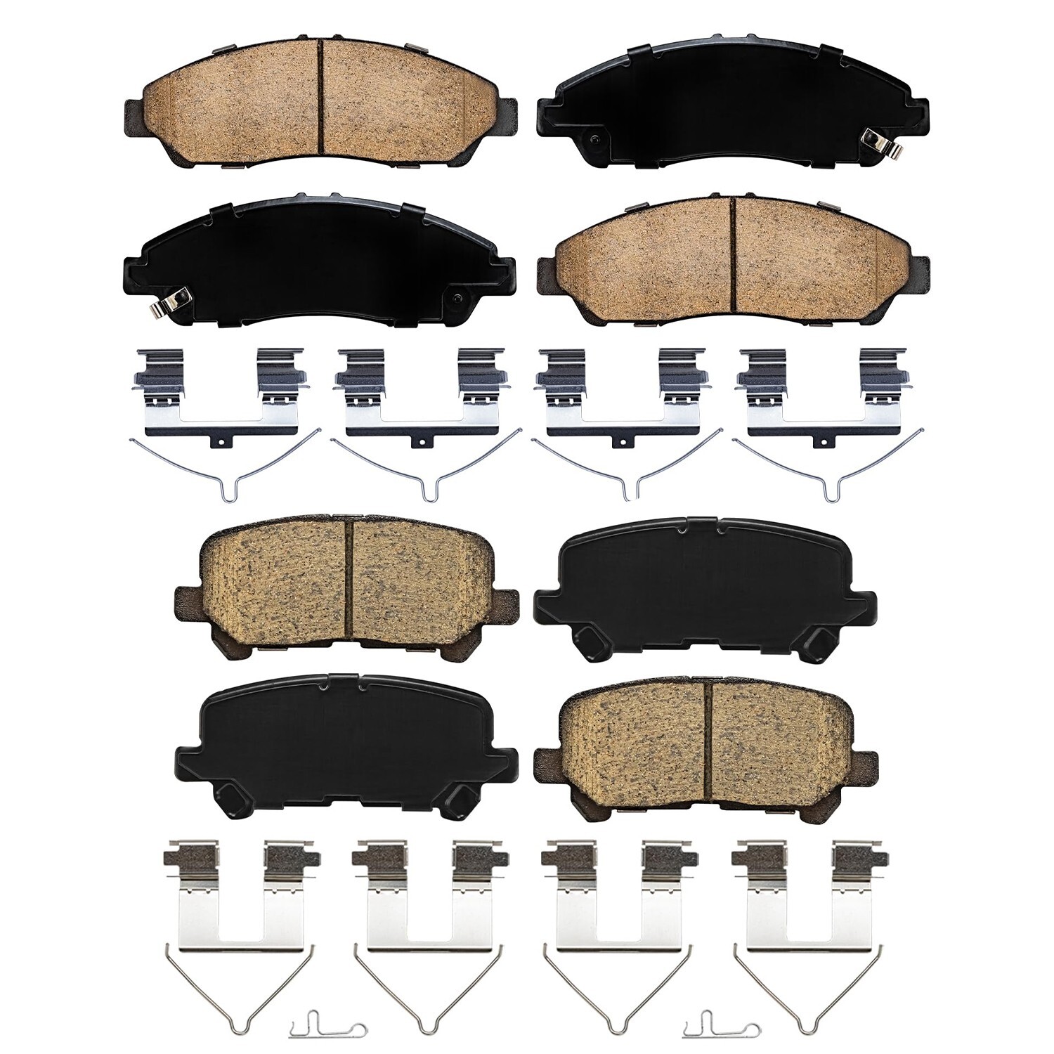 Front & Rear Ceramic Brake Pads w/ Hardware for Acura MDX Honda Pilot Ridgeline