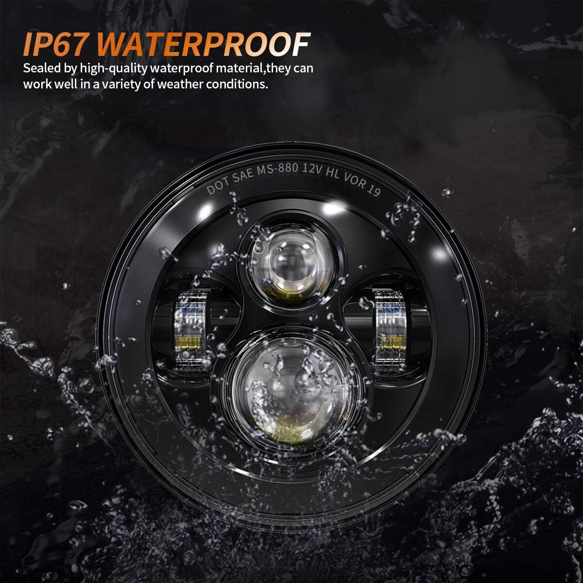 7" inch Led Headlight + 4.5" Fog Lights For Yamaha V-Star XVS 650 950 1100 1300