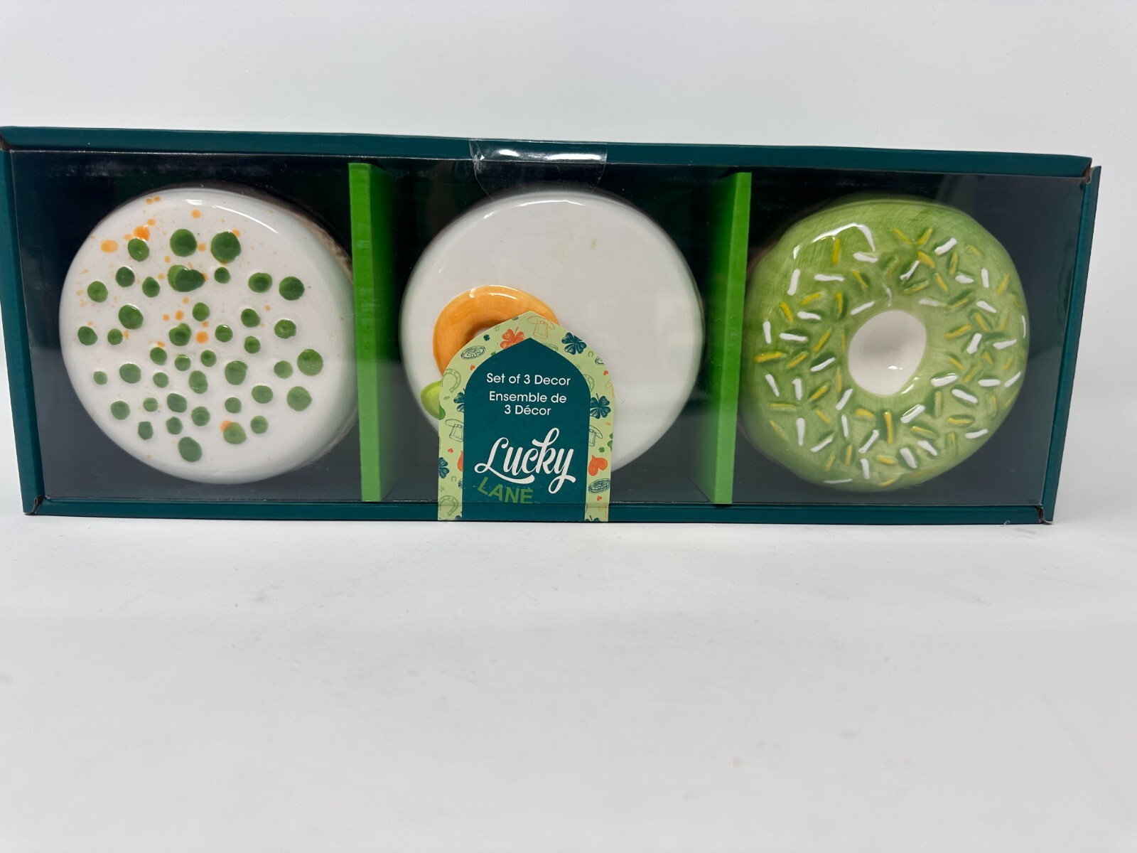 Lucky Lane Set of St Patrick's Faux Donuts, Cupcakes, or Cookies, NEW