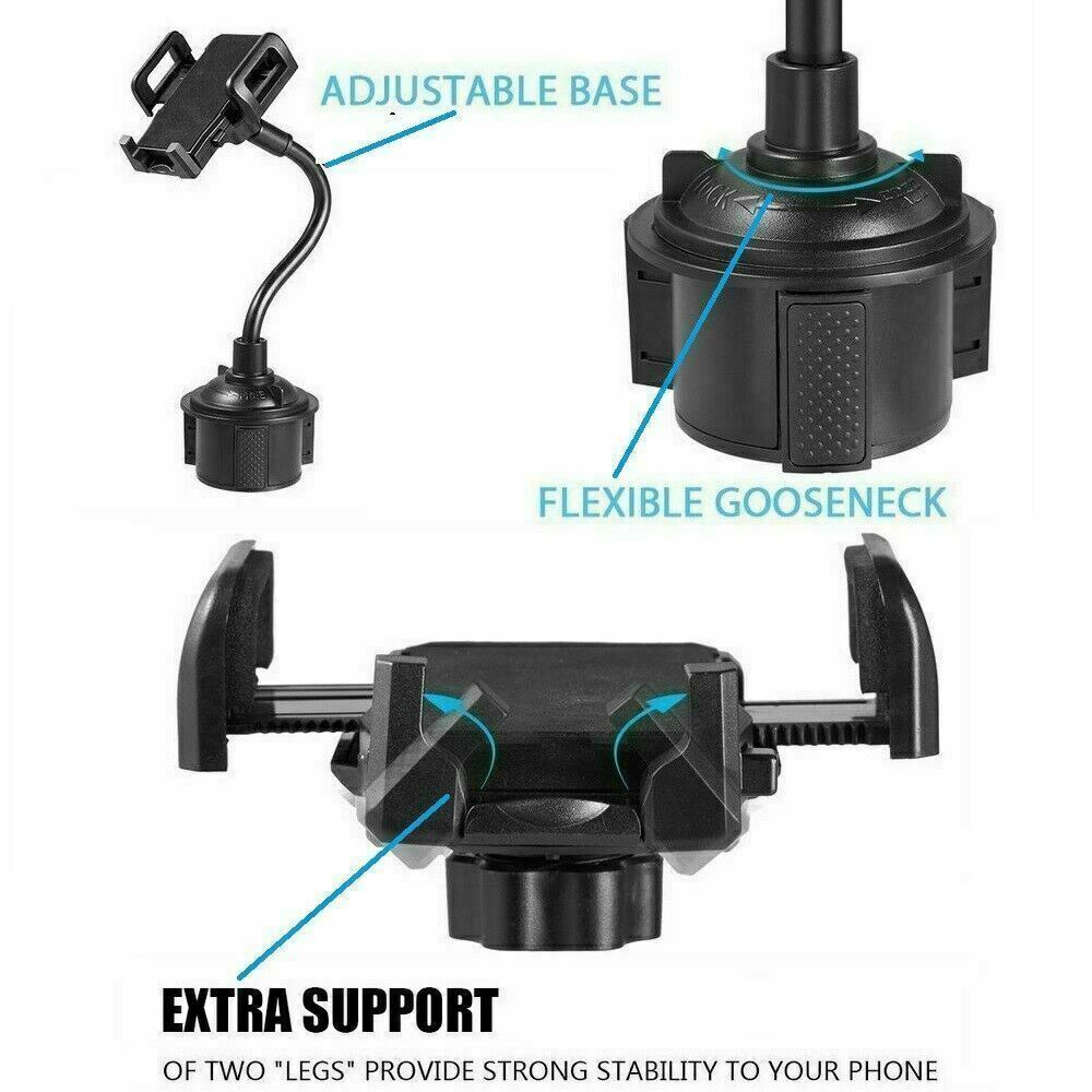 New Universal Car Mount Adjustable Gooseneck Cup Holder Cradle for Cell Phone US