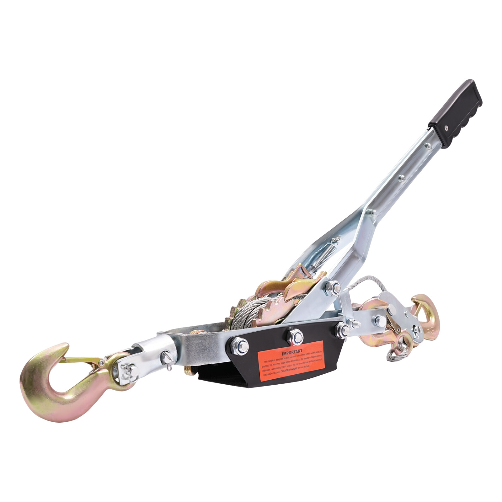 5 Ton Hand Puller Heavy Duty Winch Pull Hoist Come Along Cable 3 Hooks 2 Gear US