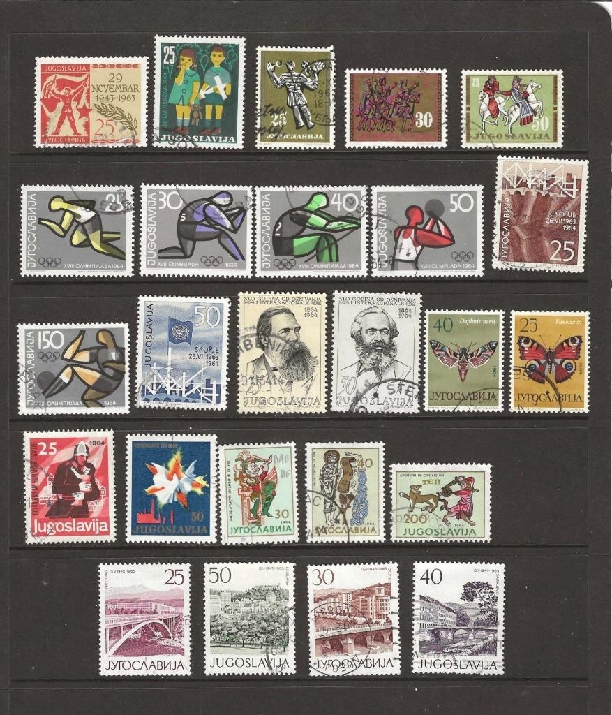 YUGOSLAVIA - 1963-64 USED STAMPS - SCOTT 712 / 764 - G290