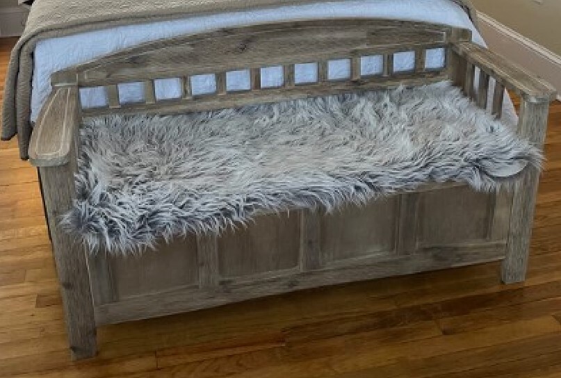 Rustic Wood Storage Bench Farmhouse Entryway Mudroom Hallway Split Top Seat