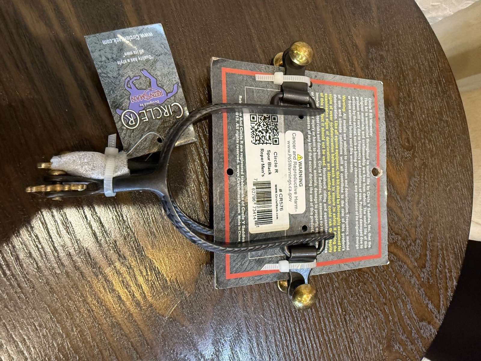 CIRCLE R REINSMAN CR576 ROPER MEN'S SPURS BLACK NEW