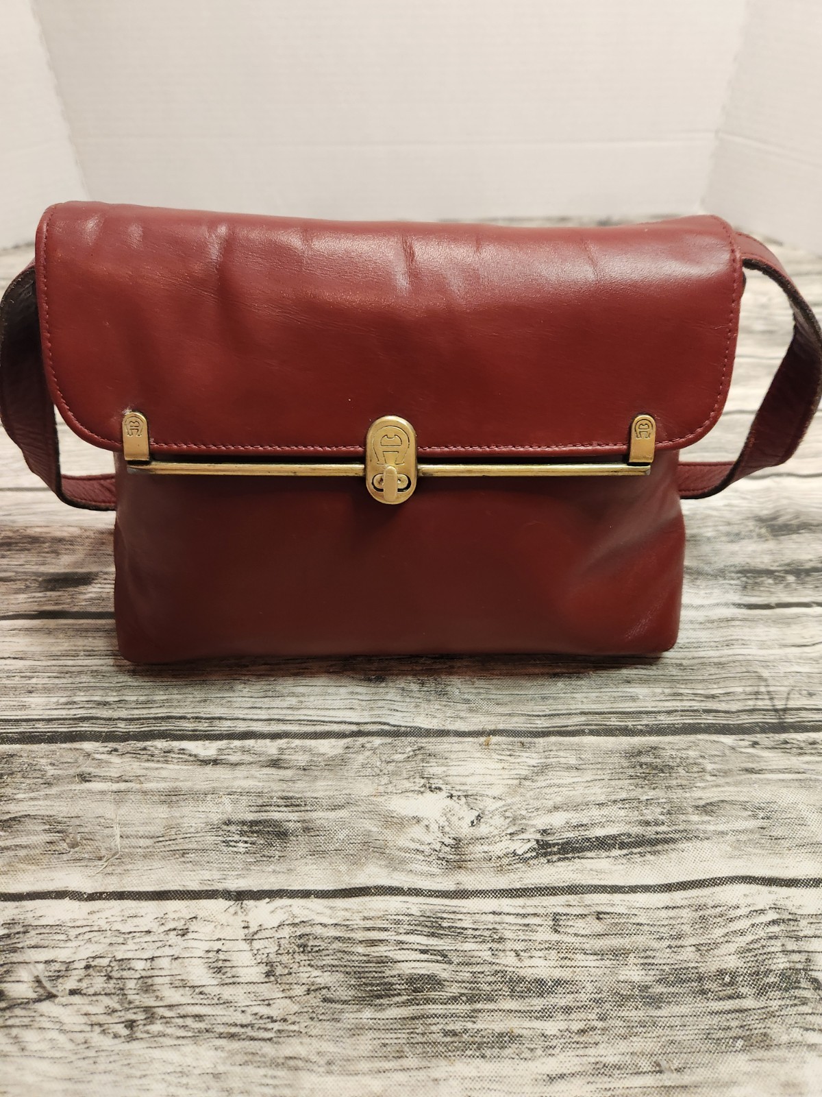 Vintage Etienne Aigner Handmade Oxblood Leather Purse 1980's
