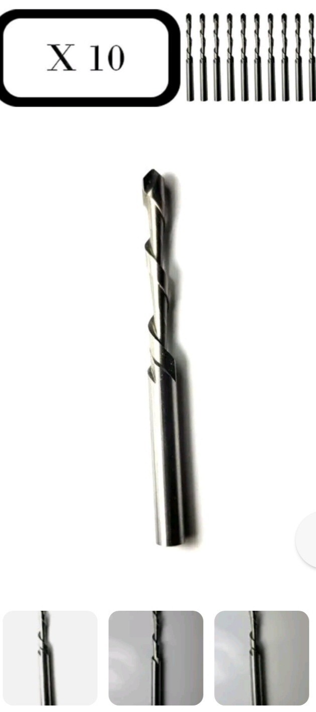 10 pack 3/16  Drywall Cut Out Bit Bits Router Bits  Pilloted Down rotozip