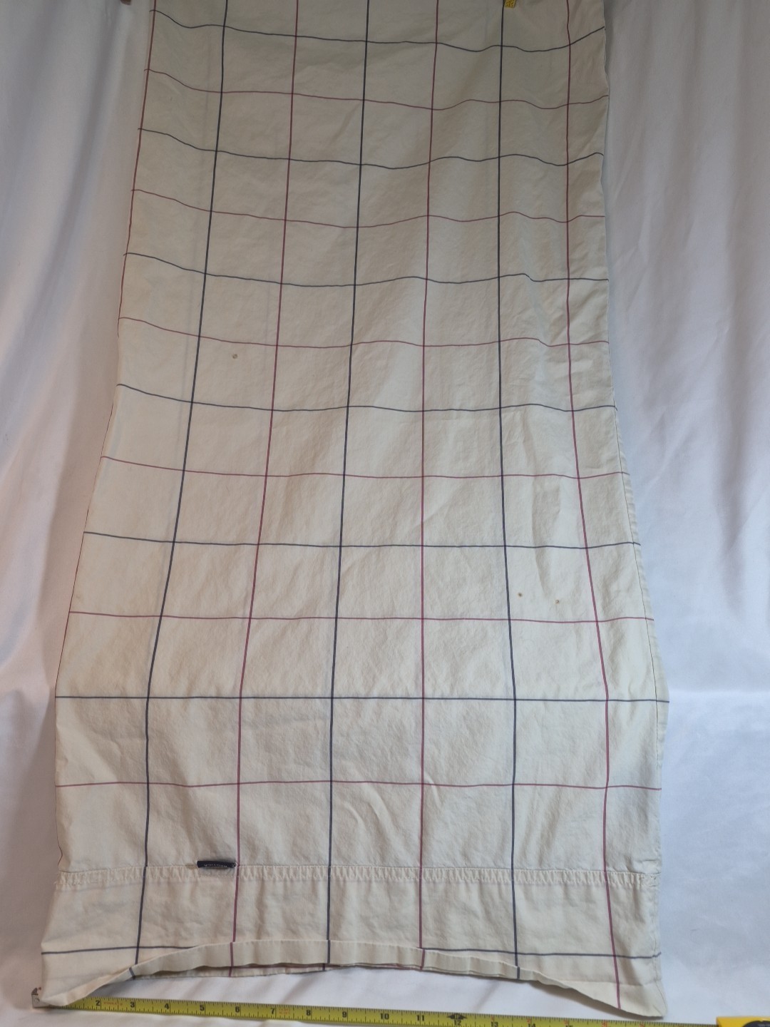 2- VTG Nautica Pillowcases 100% Cotton King & Queen #67468 Cream Grid Navy Check