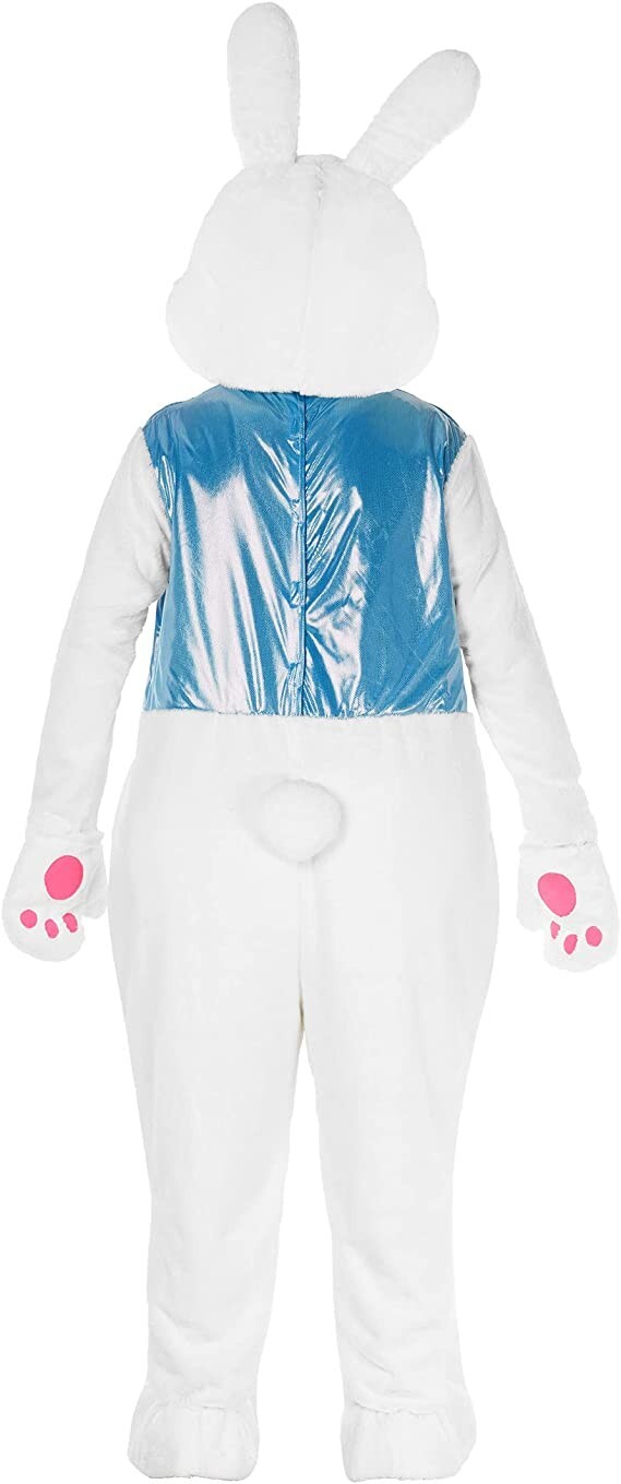 Adult Deluxe Easter Bunny Costume Unisex White Rabbit Mascot Fancy Dress