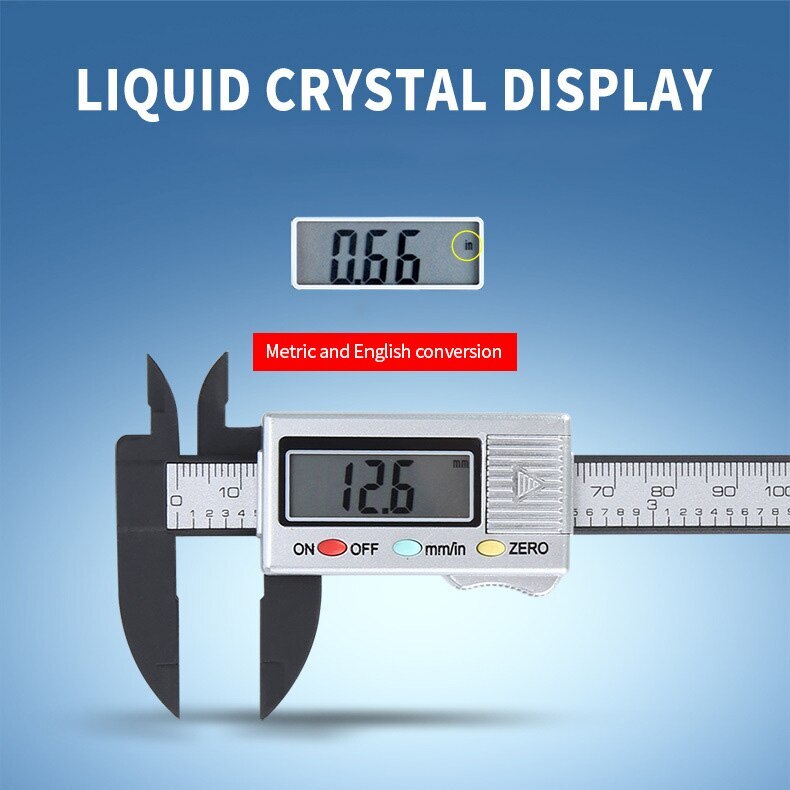 4" Micrometer Digital Measuring Tool Caliper Vernier Gauge Metric 100mm 4-inch