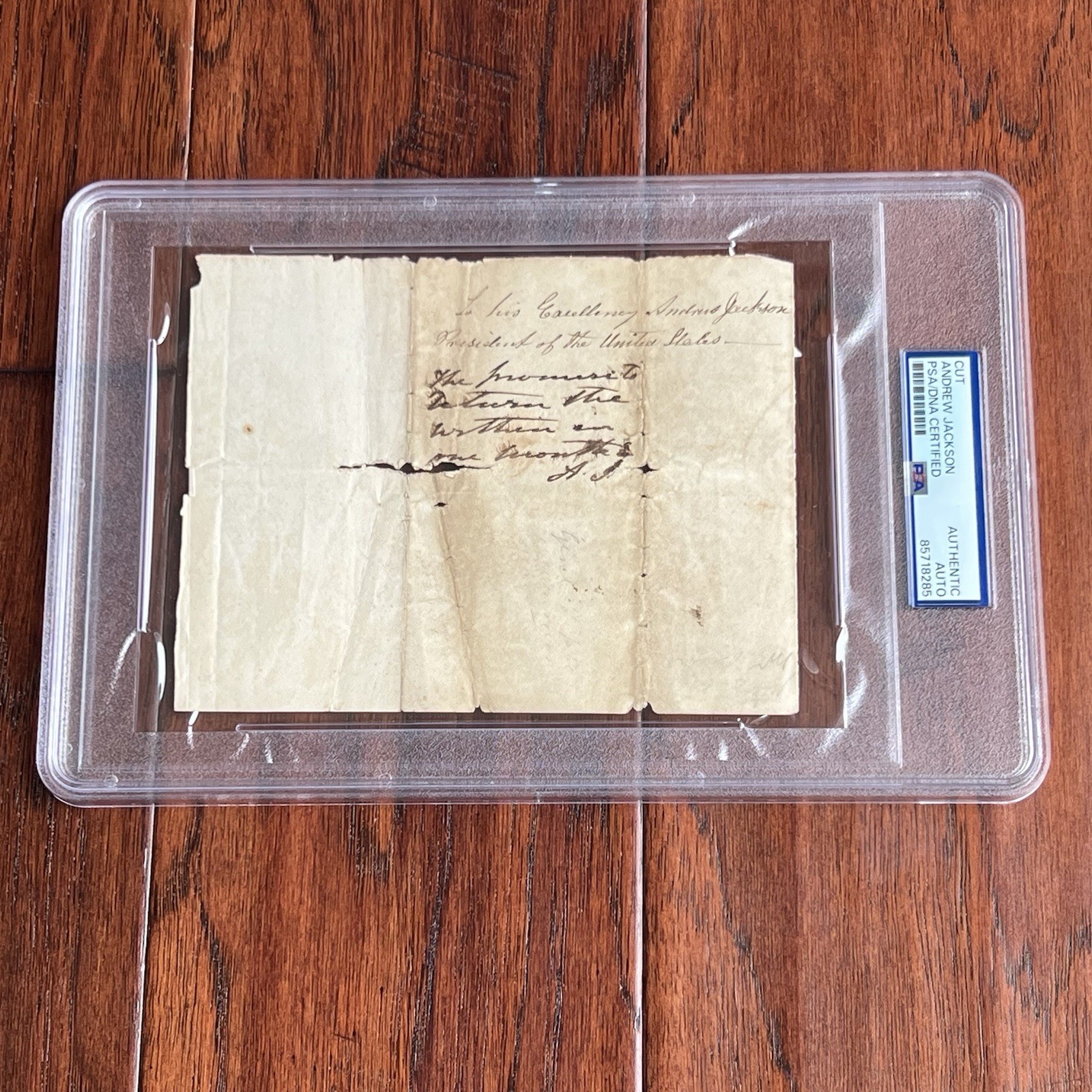 ANDREW JACKSON * PSA * Autograph HANDWRITTEN NOTE Signed AS PRESIDENT