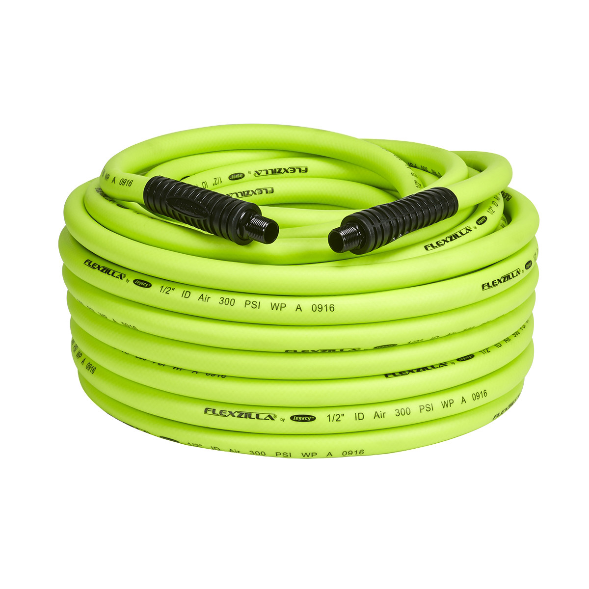 Legacy HFZ12100YW3 Flexzilla Air Hose, 1/2" x 100', 3/8" MNPT Fittings
