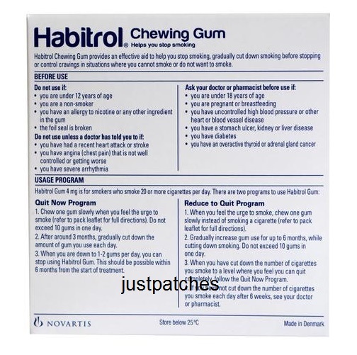 Habitrol Nicotine Gum 4mg FRUIT Flavor (204 Pieces, 1 Box) NEW 09/2025
