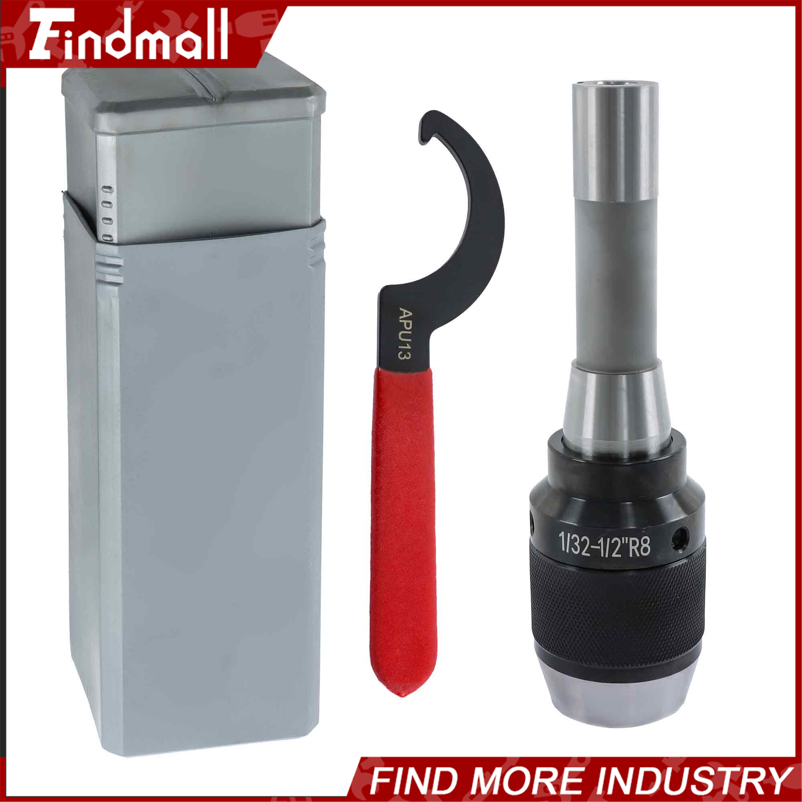 Findmall High Precision Keyless 1/32" - 1/2" Drill Chuck with R8 Integral Shank