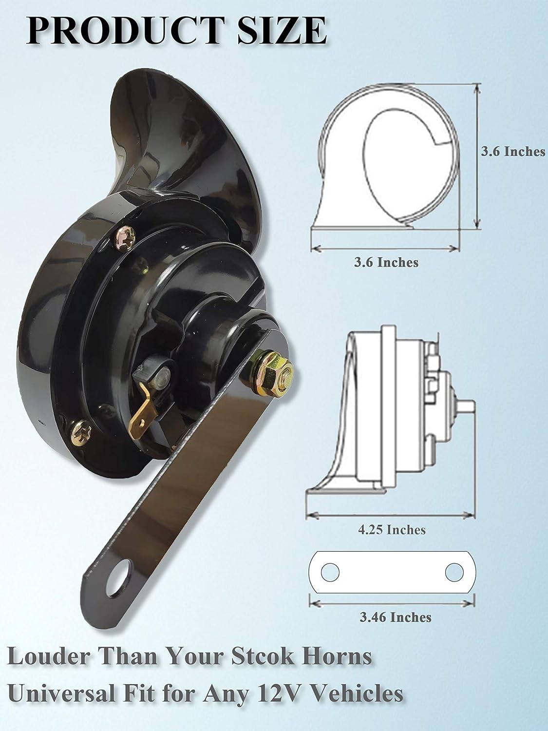 Car Horn Super Loud Train Horn for Car Boat Train Truck Black Motorcycle HORN