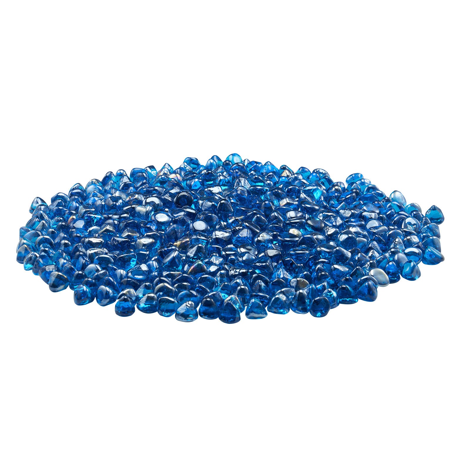 Uimoso 10 lbs Caribbean Blue Fire Pit Glass Rocks, 1-Inch for Fireplace Use