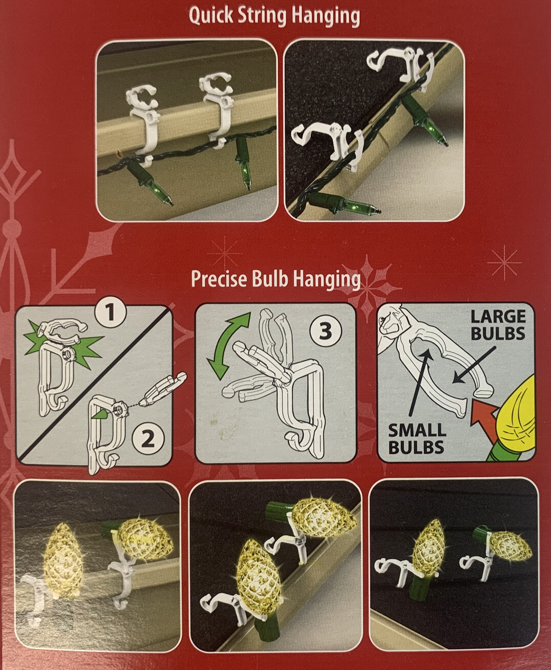 Holiday Time Light Clips All-Purpose Christmas Light Hooks 100 Clips Per Box New