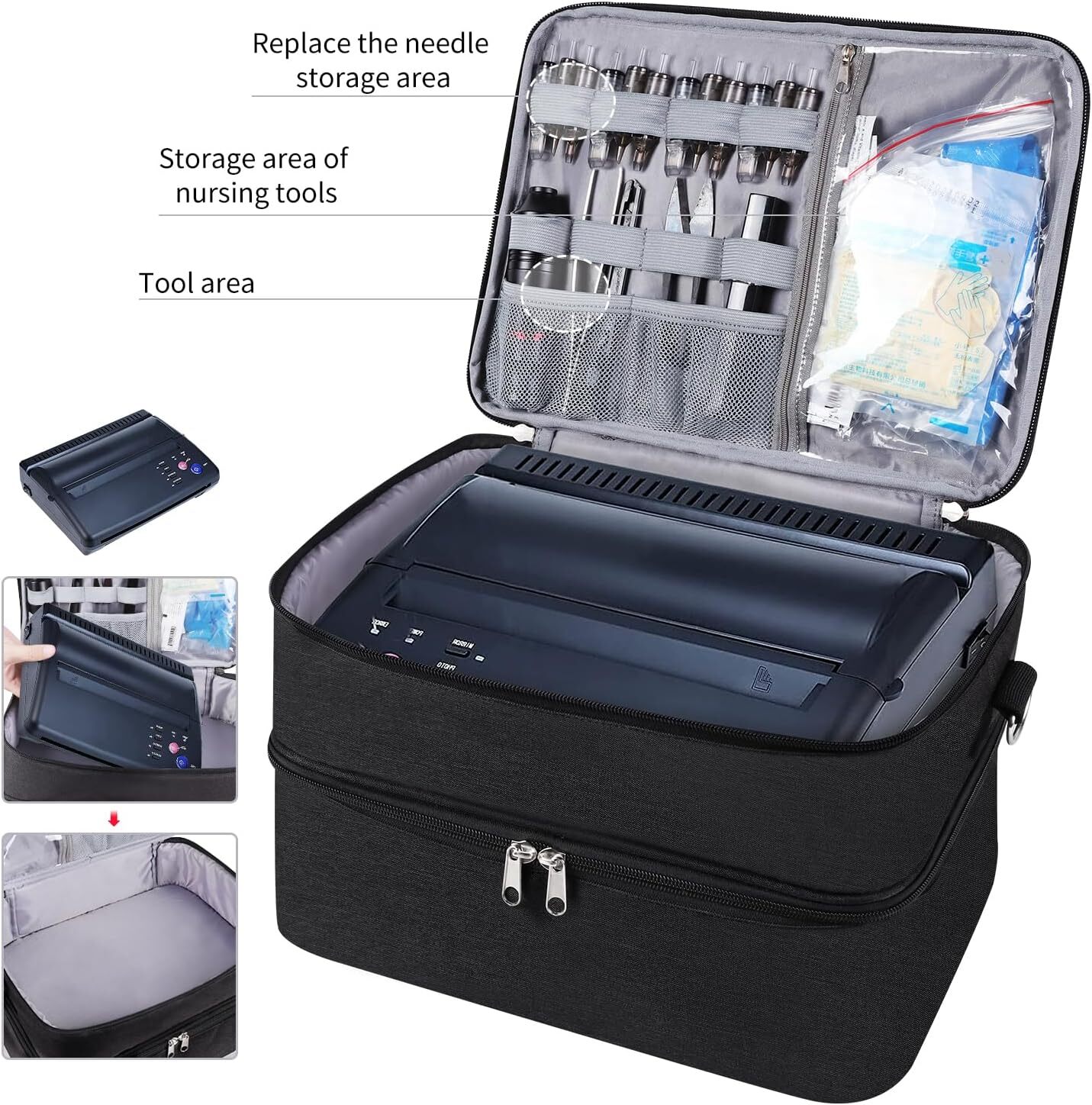 Tattoo Carrying Case Tattoo Supplies Organizer Tattoo Kit Box Case Tattoo Equipm