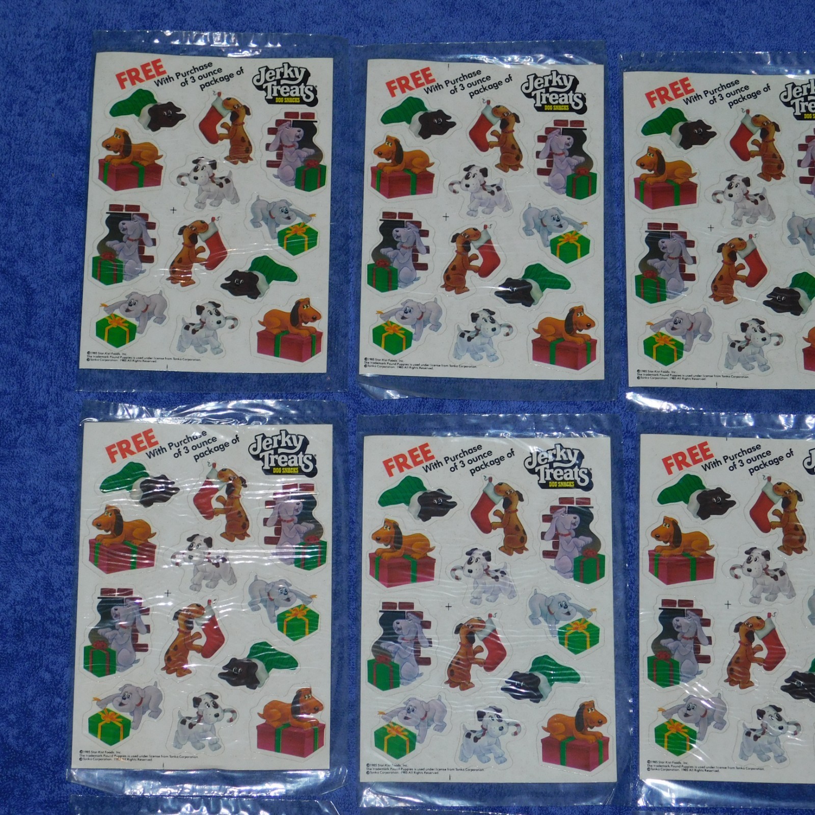 LOT OF 10 Vintage 1985 Jerky Treats Dog Snacks Pound Puppies 12 Stickers Sets