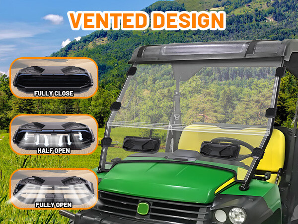 Vented Front Windshield Scratch Proof for John Deere Gator HPX 620i 625i 825i