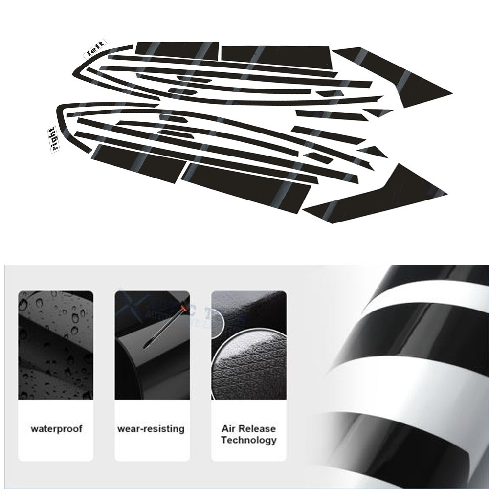 Glossy Black Chrome Delete Window Trims For Ford Fusion 2013-2020 Sedan