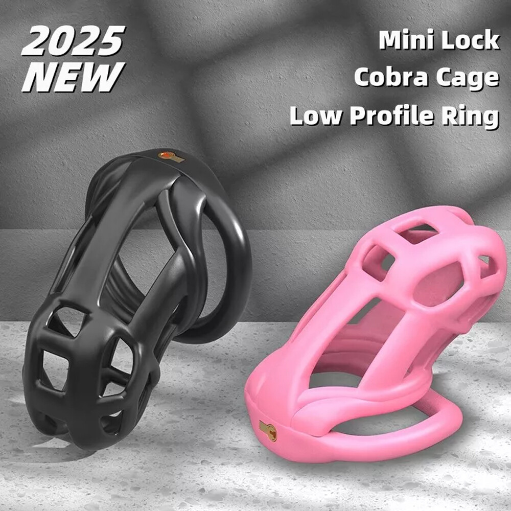 NEW 3D Printed Cobra Pro Cage Male Chastity Device Mini Lock Flat/Arc Rings US