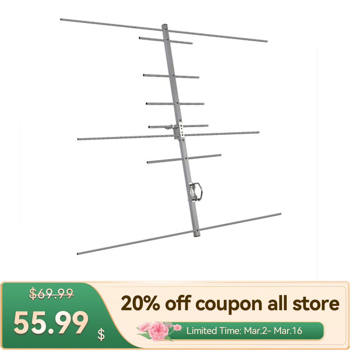 AY04 Yagi Radio Antenna UHF/VHF 8Elements SL16.K VHF(3 Elements), UHF(5 Element）