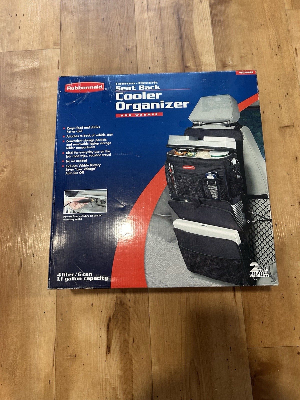 Rubbermaid SeatBack Thermo Electric Car Travel Cooler & Warmer 12V New Open Box