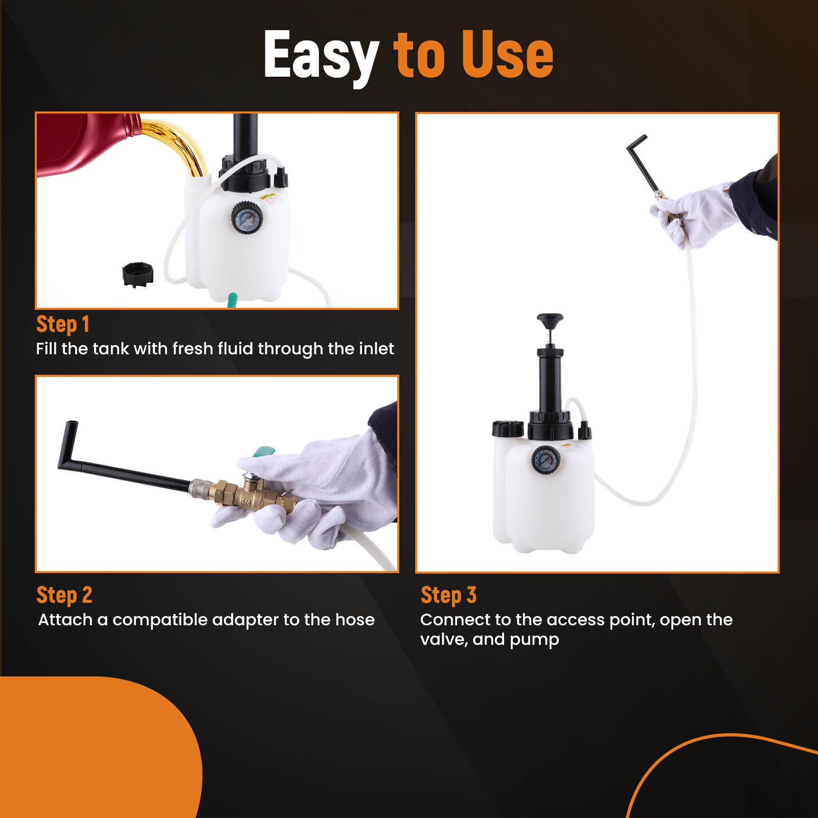 3L Transmission Oil Filling Tool System Fluid Pump Manual 8x ATF Adaptors