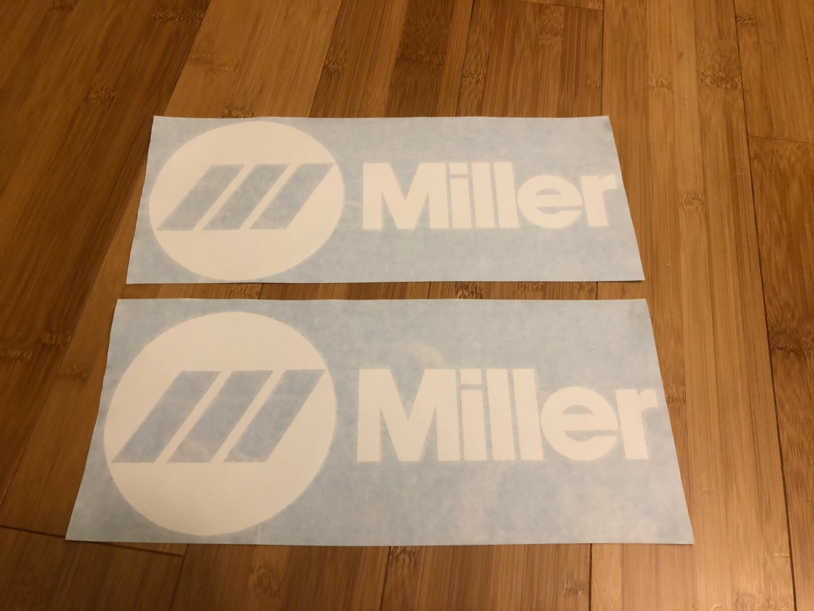 MILLER WELDER 12” WIDE  (set Of 2) Replacement DECAL STICKER WHITE VINYL USA