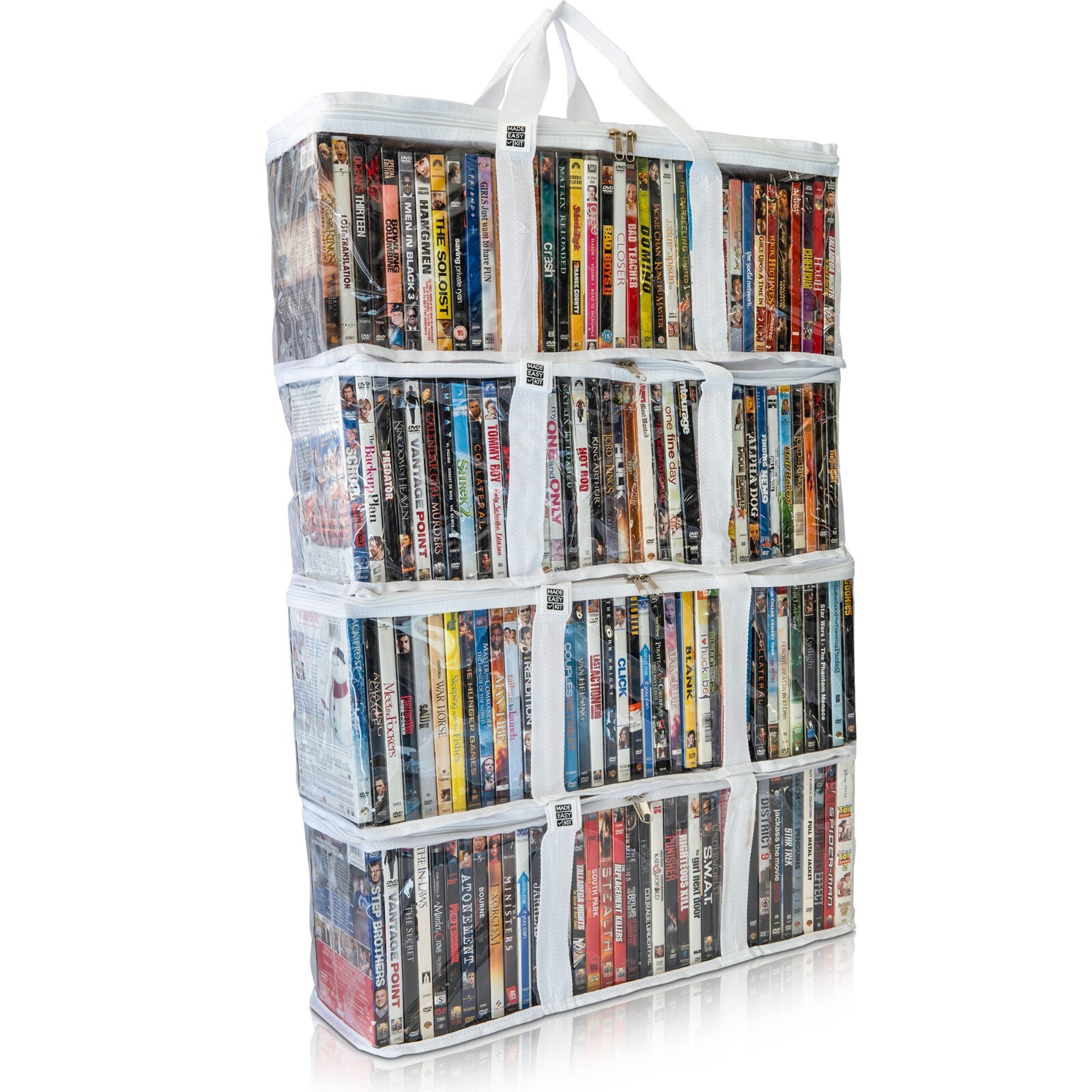 Made Easy Kit DVD Storage Case Portable Clear Organizer w/ Dividers Fits 40 DVDs